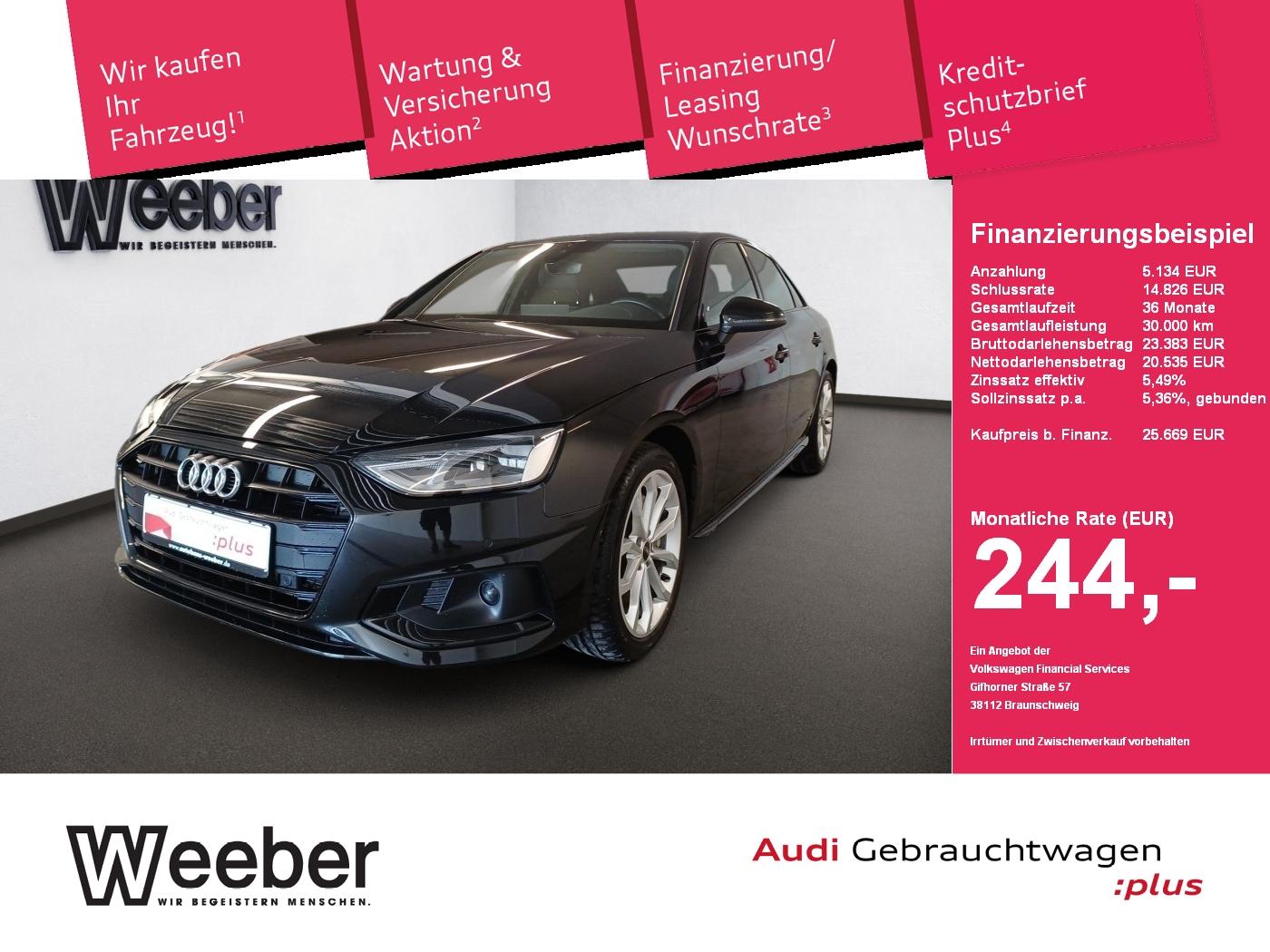 Audi A4 Lim. advanced *HERSTELLERGARANTIE*NAVI*LED*AH