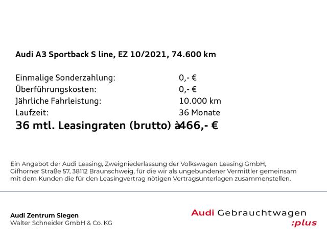 Audi A3 Sportback 40 TFSI e S line Matrix LED Navi SH