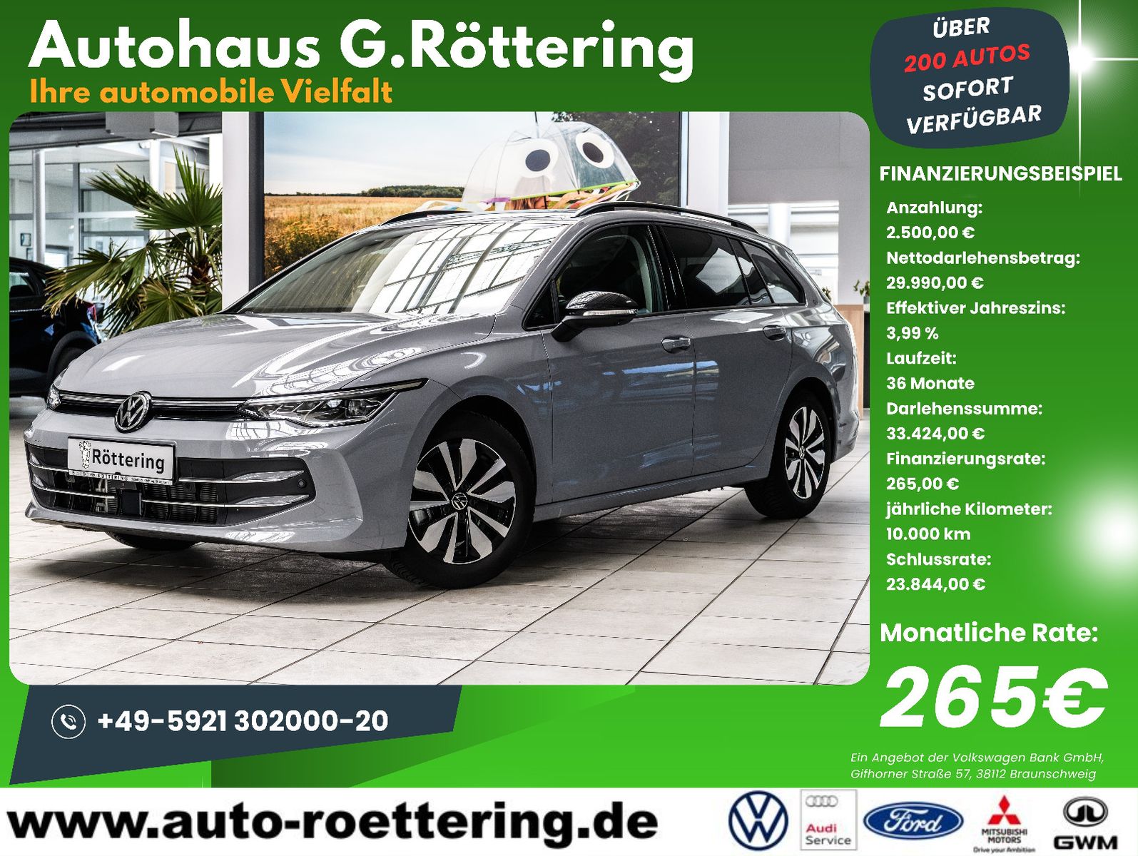 Fahrzeugabbildung Volkswagen Golf VIII Variant 2.0 TDI Goal+LED+AHK+GJR+ACC