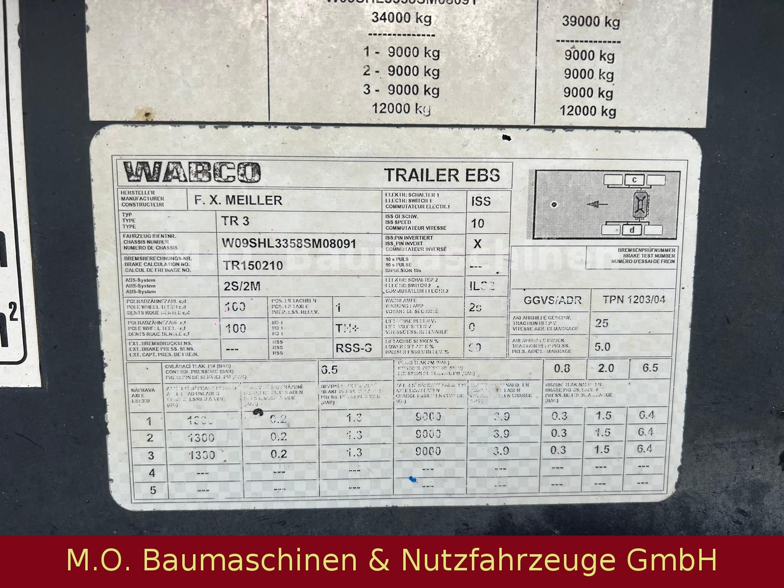 Fahrzeugabbildung Meiller 3 Achser / Luft / Plane T 39 T /
