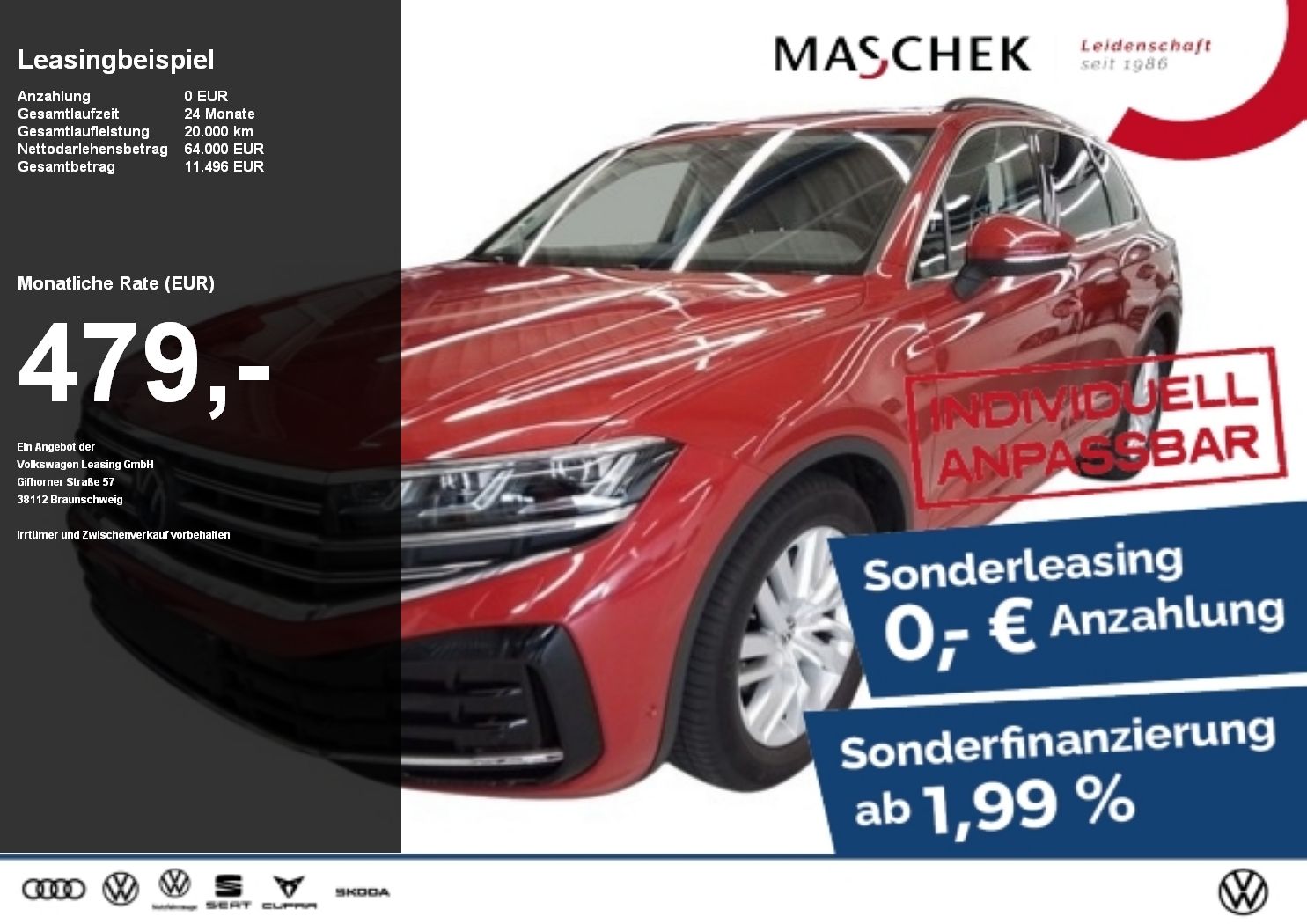 Volkswagen Touareg Elegance Sonderleasing! Pano AHK Anschlu