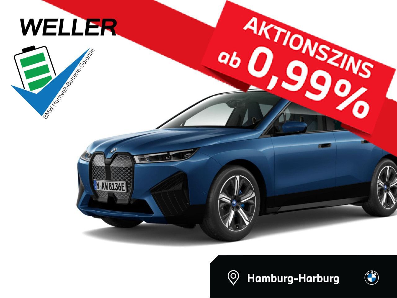 BMW iX xDr 40 Sport SkyL,AHK,Laser,Leas.o.Anz.489,-