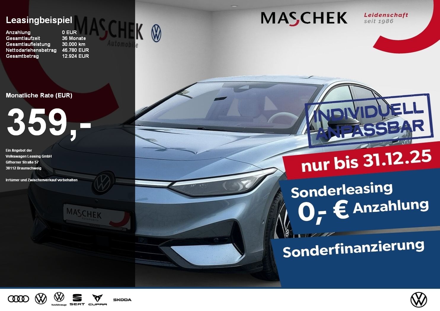 Volkswagen ID.7 Pro S Sonderleasing! AHK Navi IQLight Ansch