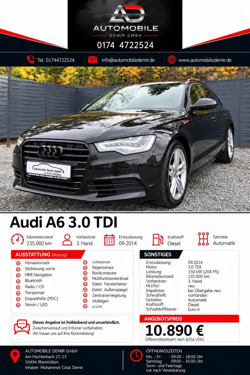 Audi A6 Avant 3.0 TDI°NAVI°BOSE°SZ-VR&HI°MATRIX°TEMPO