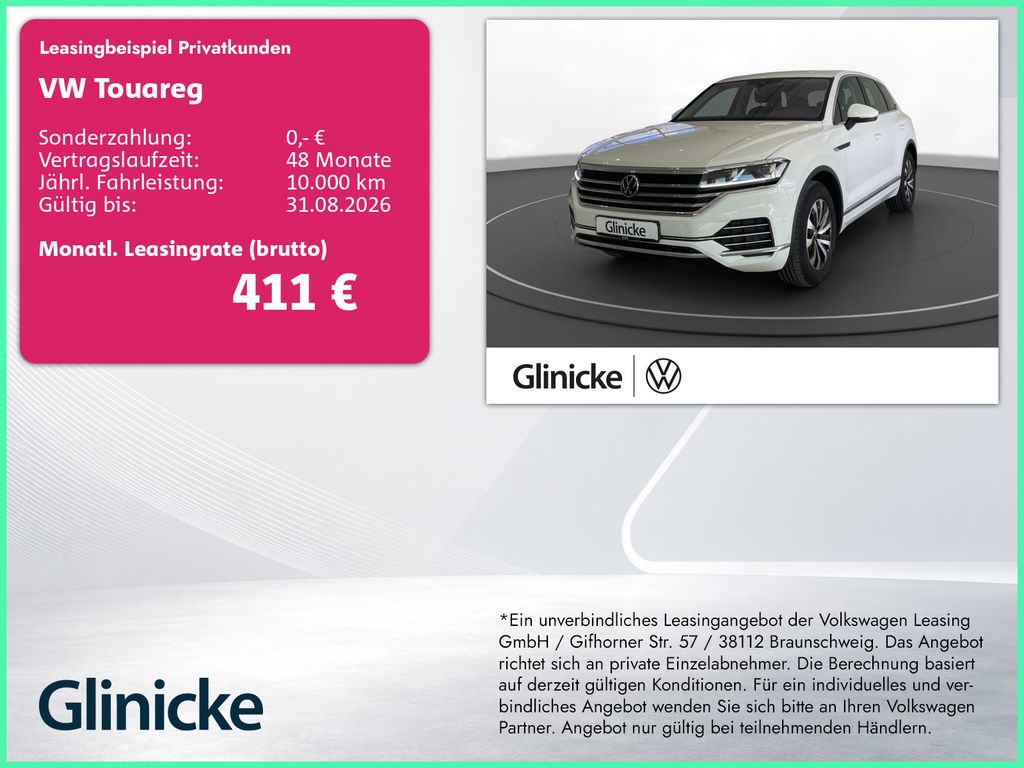 Abbildung Leasingangebot Volkswagen Touareg 3.0 TDI 4M Elegance Luft LED RFK ACC Led