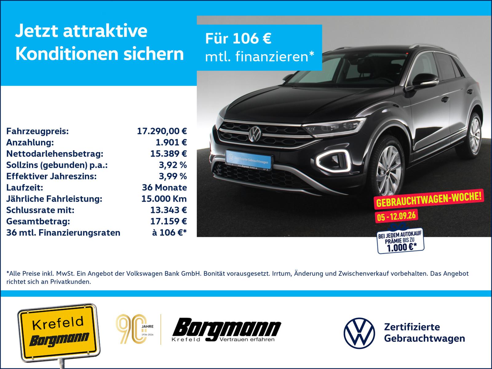 Volkswagen T-Roc 1.0 TSI Style LED ACC NAVI SHZ PDC KLIMA