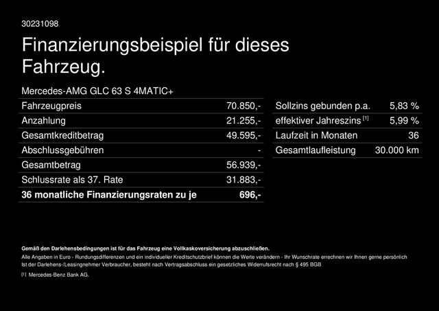 Mercedes-Benz GLC 63 S 4M Pano Night 360 PerfoAbg Drivers AHK