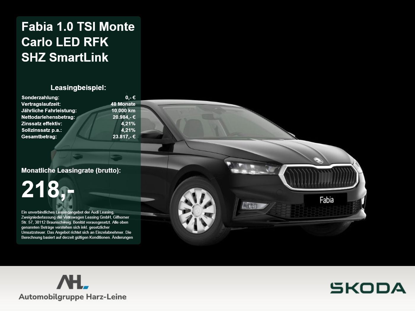 Skoda Fabia 1.0 TSI Monte Carlo LED RFK SHZ SmartLink