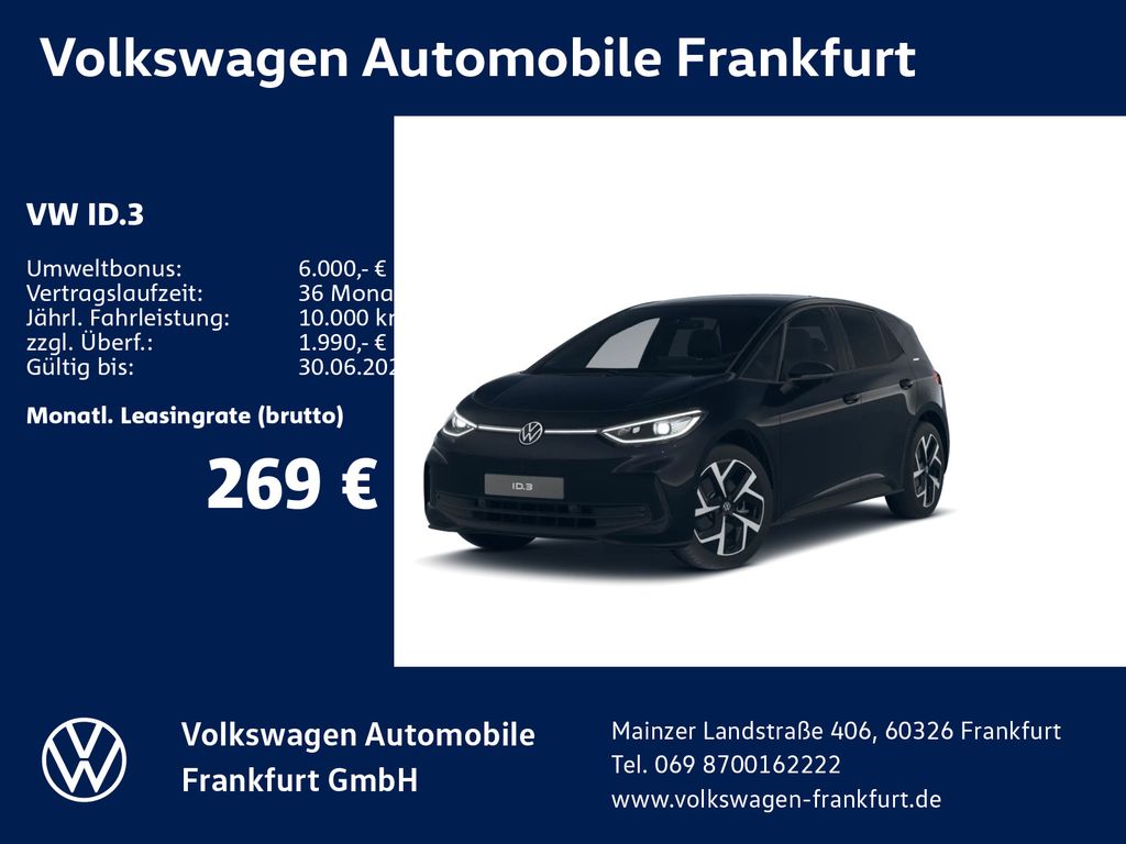 Volkswagen ID.3 Pro 150 kW (204 PS) 59 kWh 1-Gang-A utomati