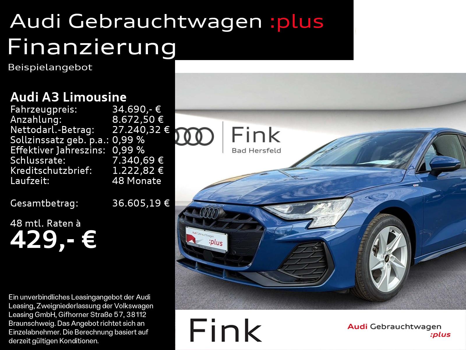 Audi A3 Limousine S line 35 TFSI Navi AHK