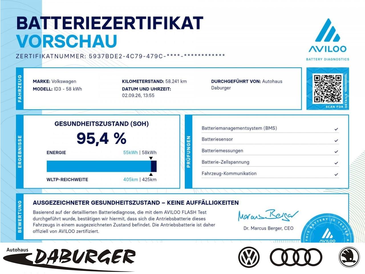 Volkswagen ID.3 Pro Performance ACC+18-Zoll+Sitzheiz.+95,4%