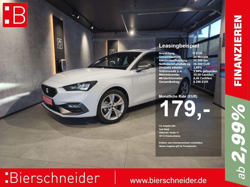 Abbildung Leasingangebot Seat Leon 1.5 eTSI DSG FR ab 179.- 990.- Anzahlung AL