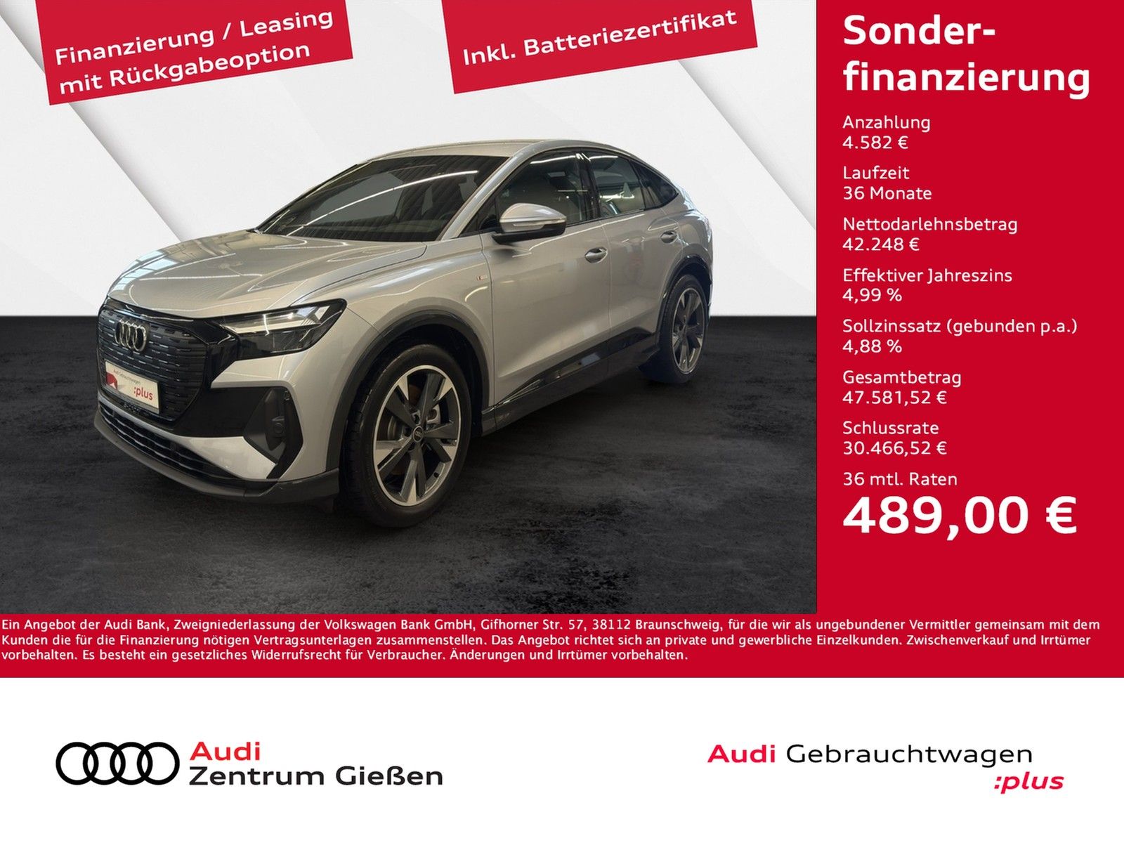 Audi Q4 e-tron 45 Sportback S line Black Assistenzpak