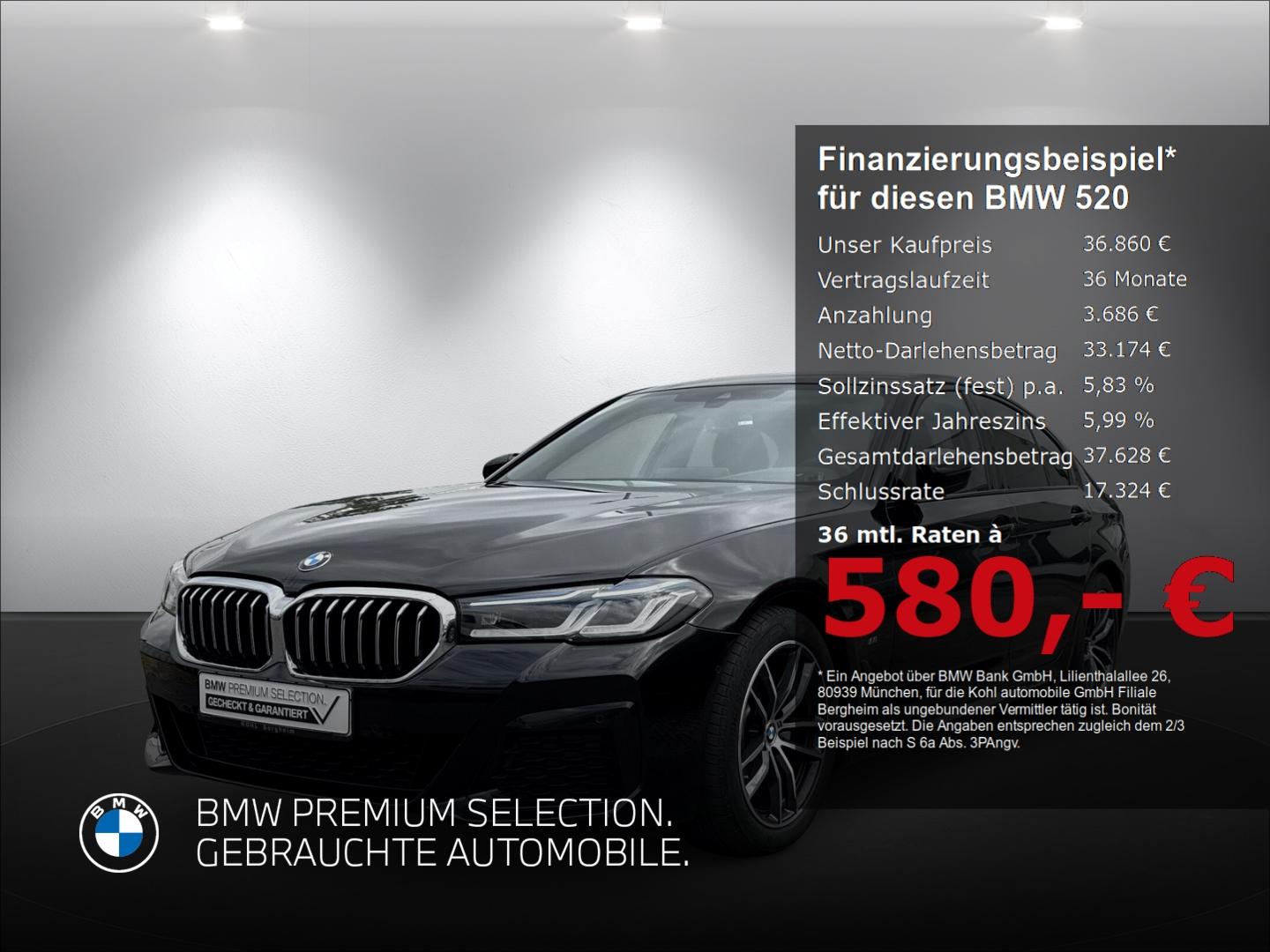 BMW 520 d Limousine M Sport Anhängerkupplung Head Up