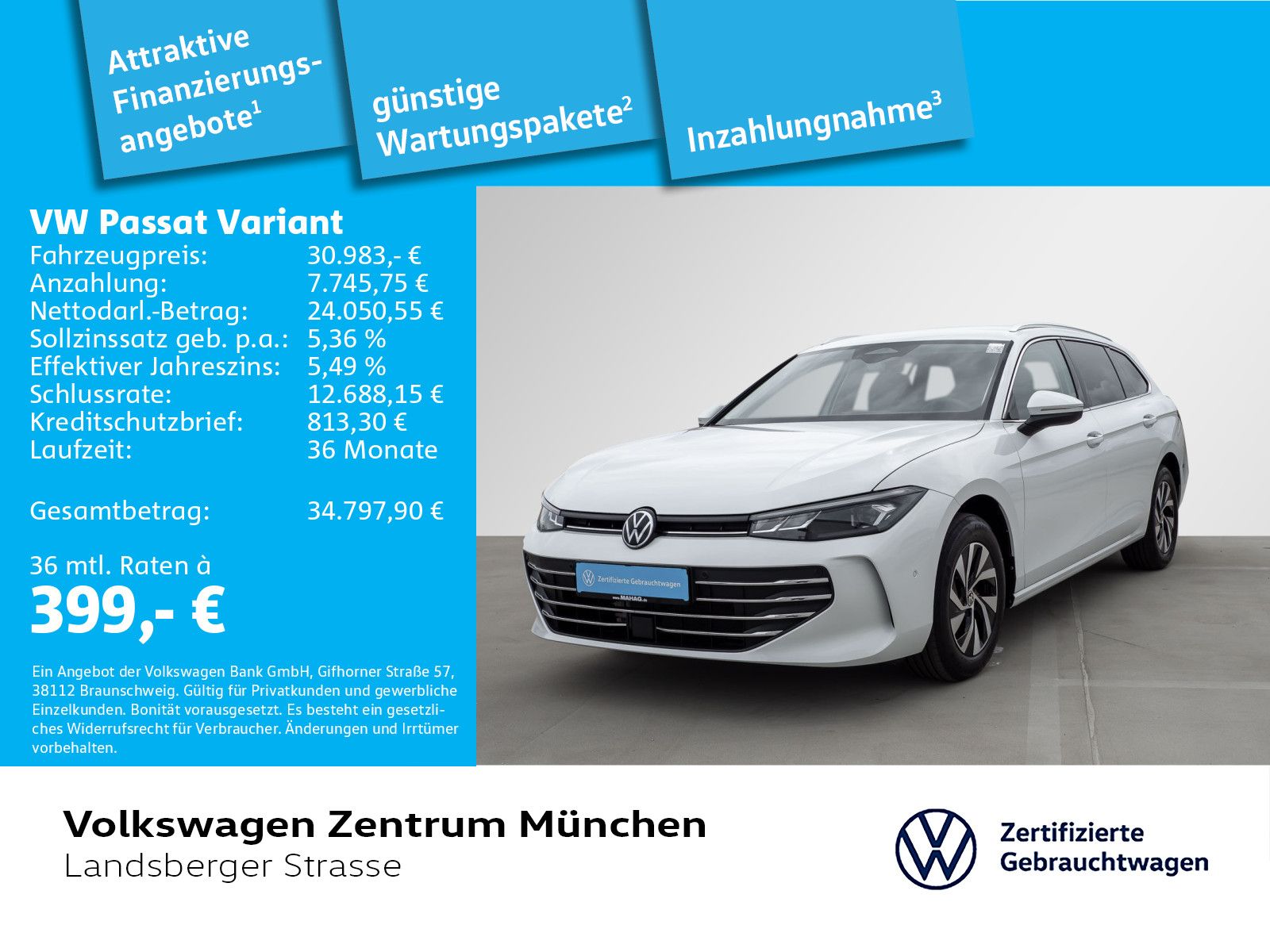 Volkswagen Passat Business 1.5 eTSI AHK ACC DCC LED Navi Re imagem 2