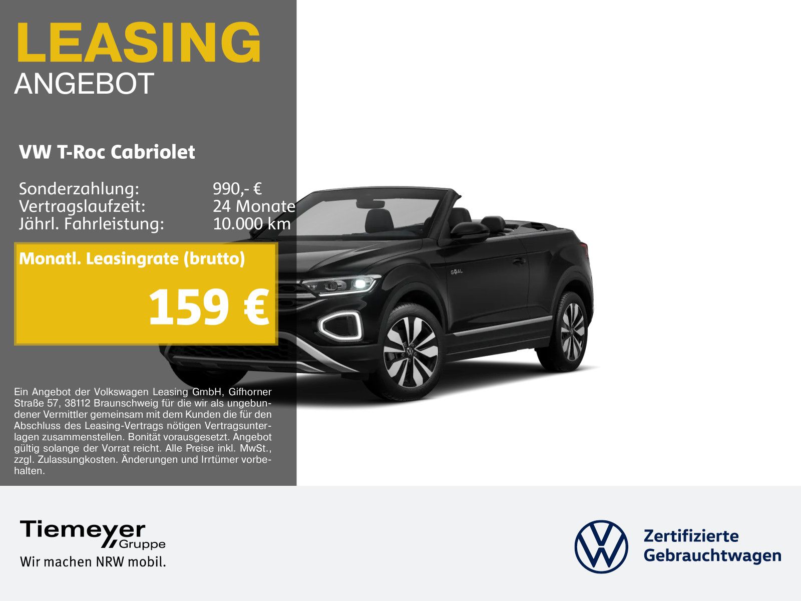 Volkswagen T-Roc Cabrio 1.0 TSI GOAL NAVI KAMERA APP-CON