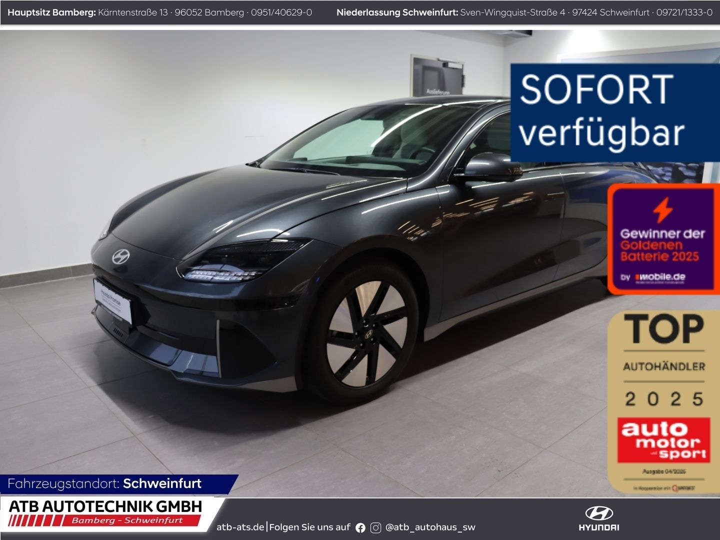 Hyundai IONIQ 6 77,4 kWh UNIQ 98% SOH HUD Navi Memory Si