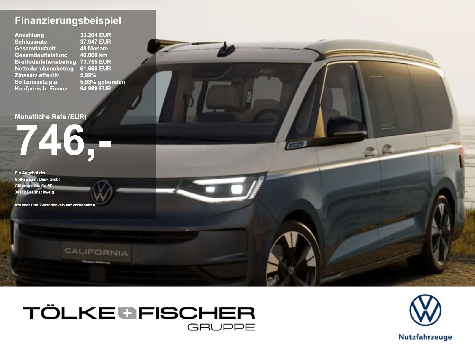 Volkswagen T7 California Ocean 110 kW DSG Mod27 DCC NaviPro