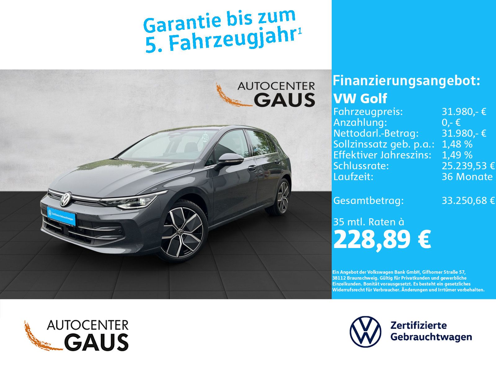 Golf VIII Style 1.5 eTSI DSG AHK*Navi*LED*Pano