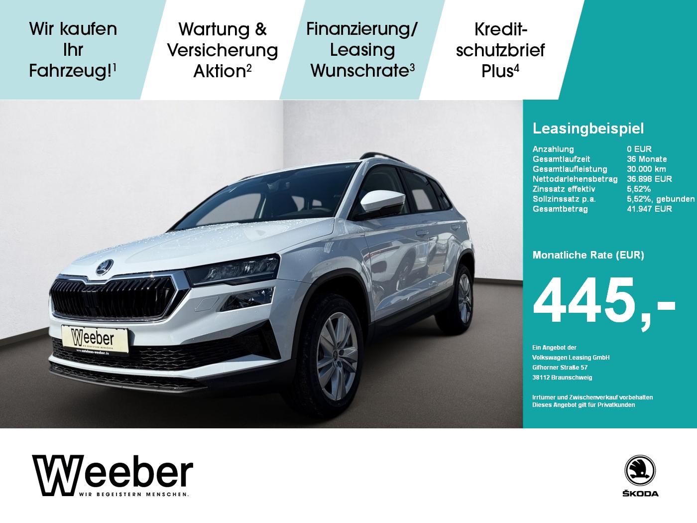 Skoda KAROQ 1.5 TSI DSG Selection AHK LED Kamera PDC