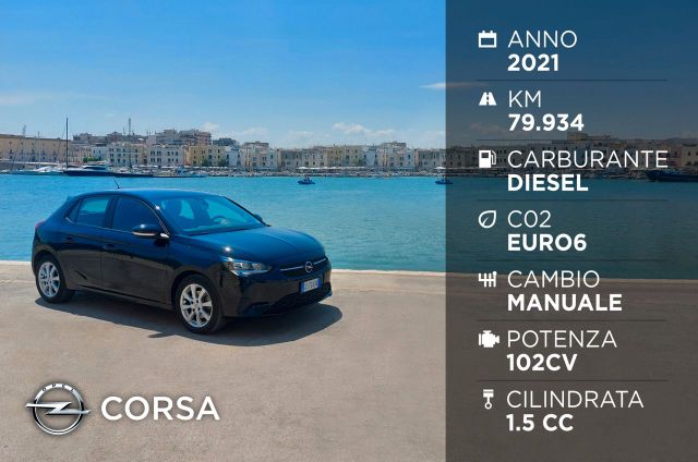 Opel Corsa 1.5 diesel 100 CV Anno 2021