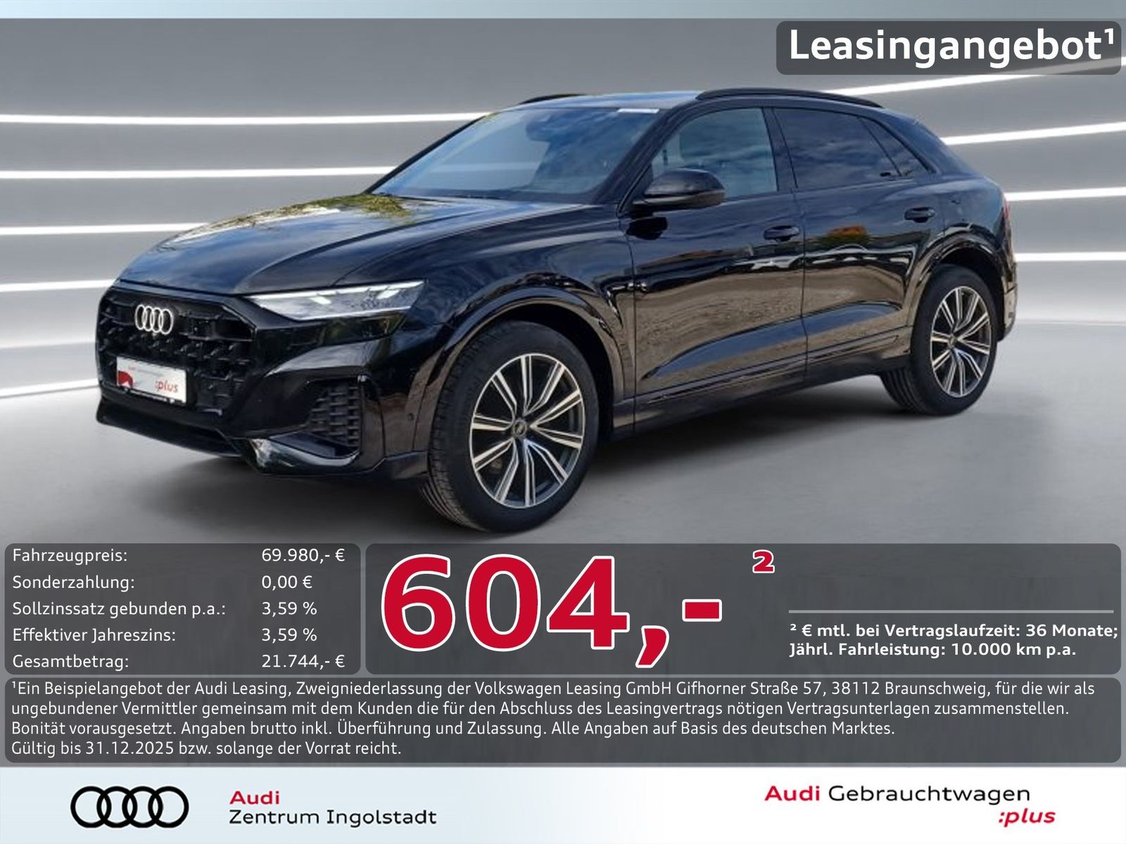 Audi Q8 45 TDI qu MATRIX Luft AHK HuD Optik-schw. 21"