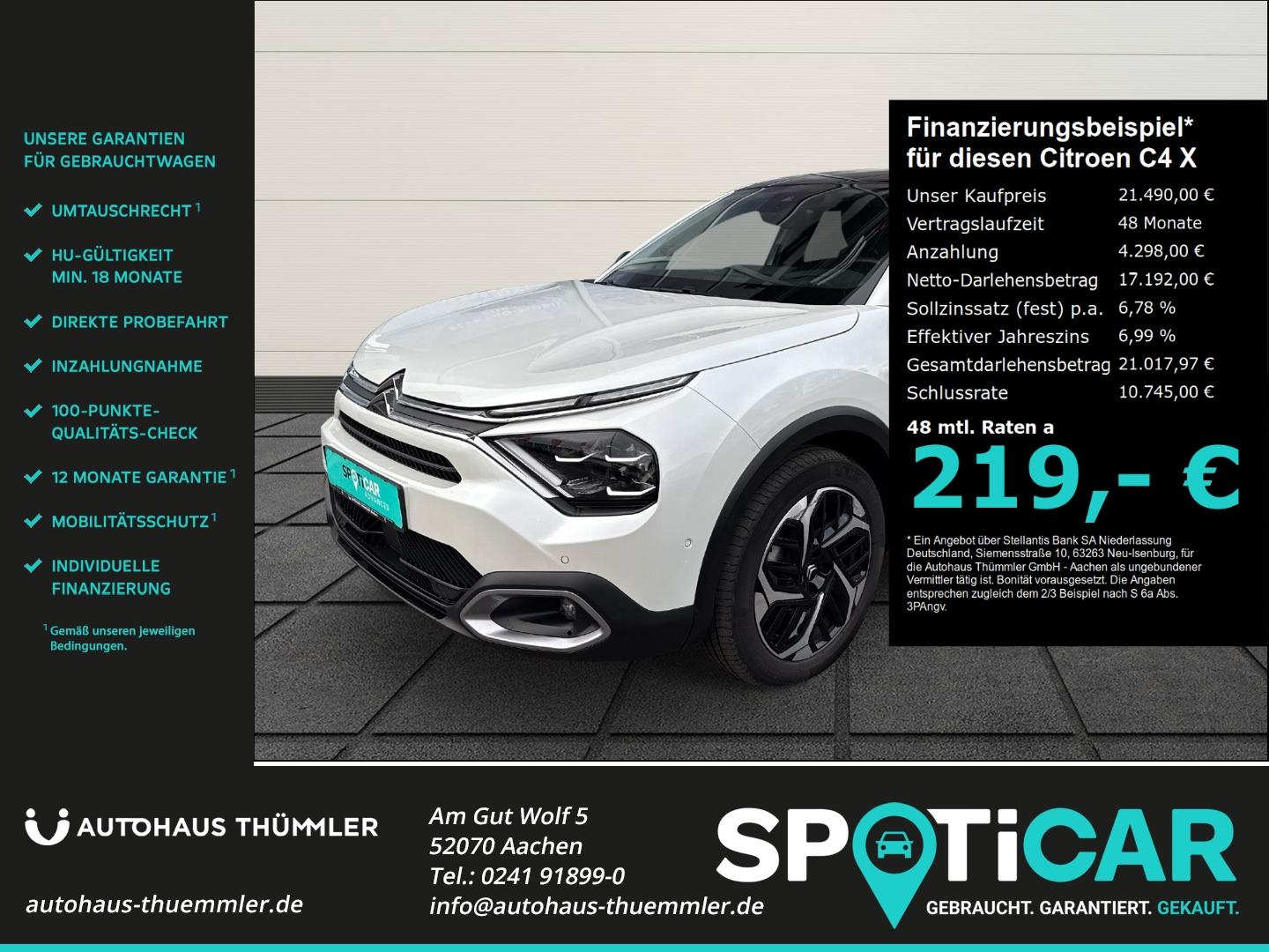 Citroën C4 X Max 1.2 PureTech 130 EU6d HUD Navi Digitale