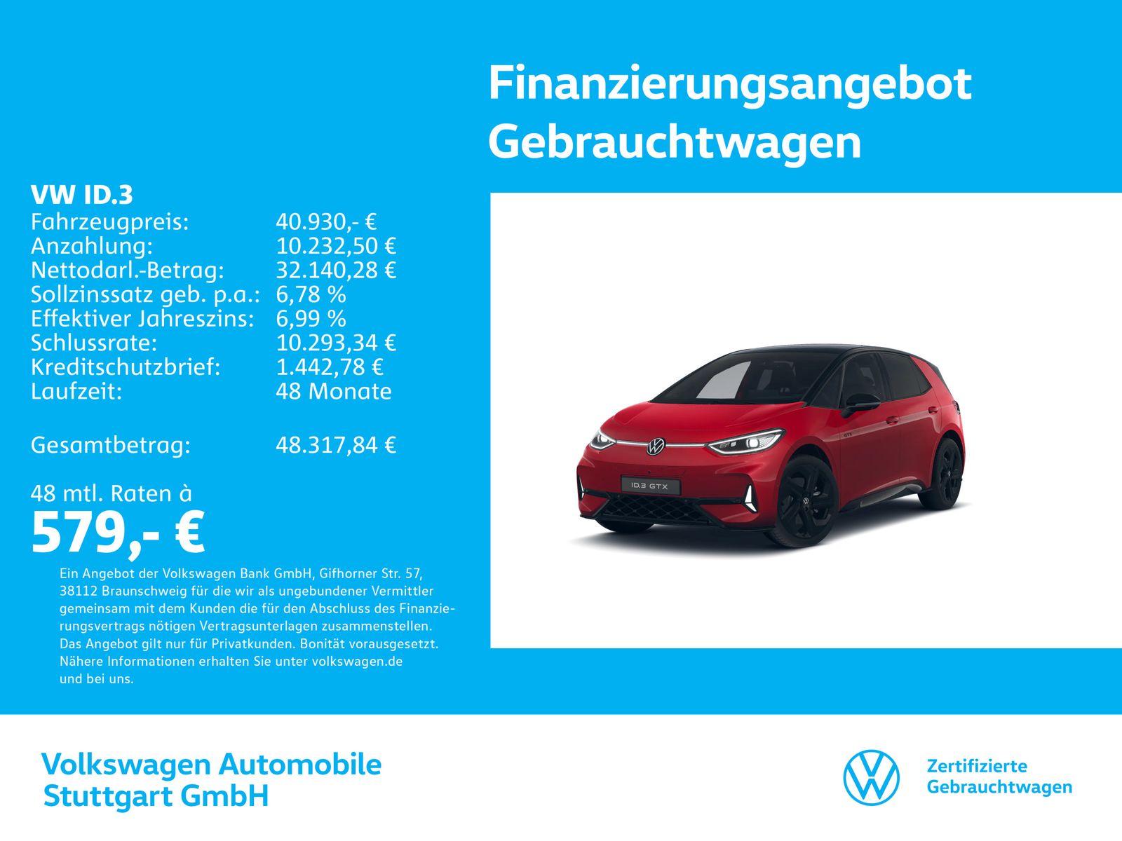 Volkswagen ID.3 GTX electric 210 kW