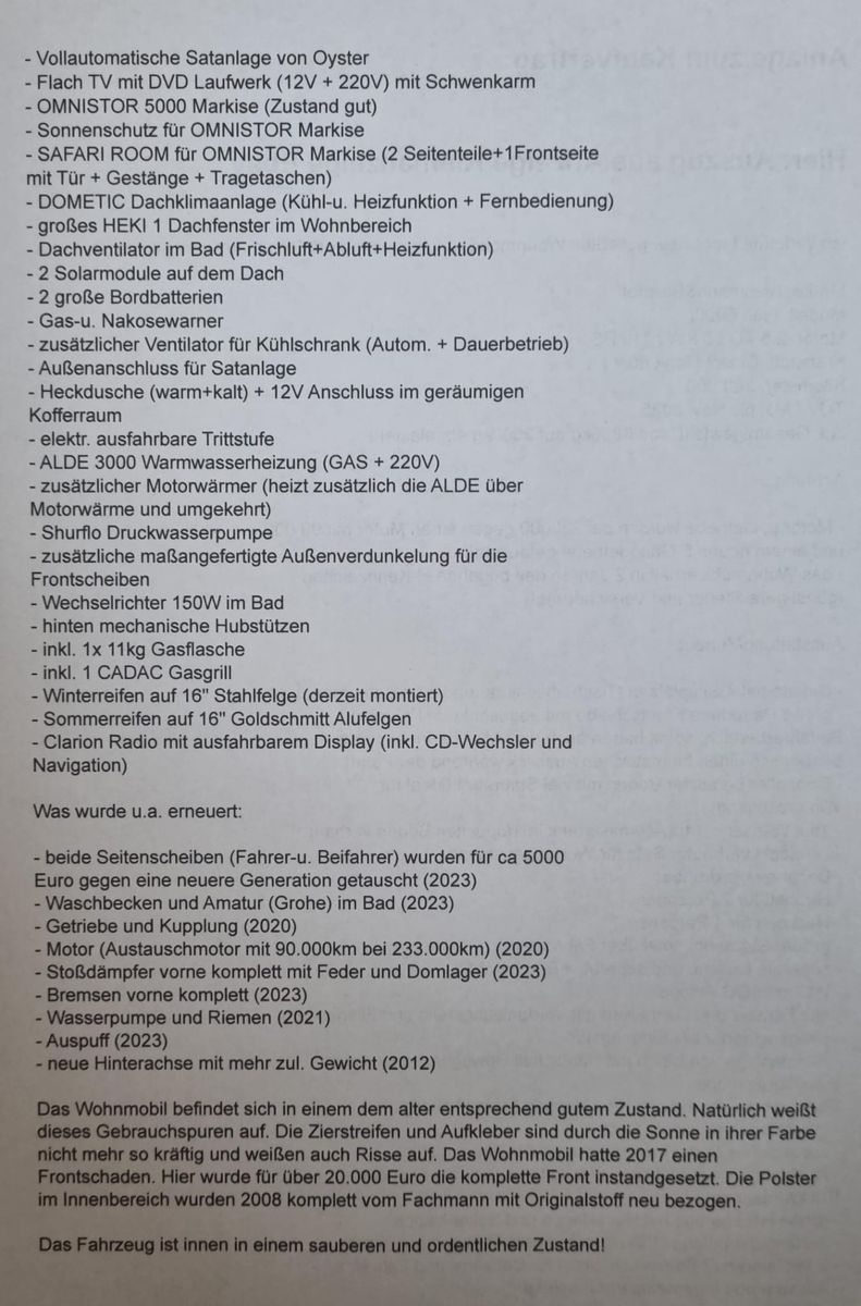 Fahrzeugabbildung Niesmann + Bischoff Flair 600 Markise, Klima, Sat uvm.