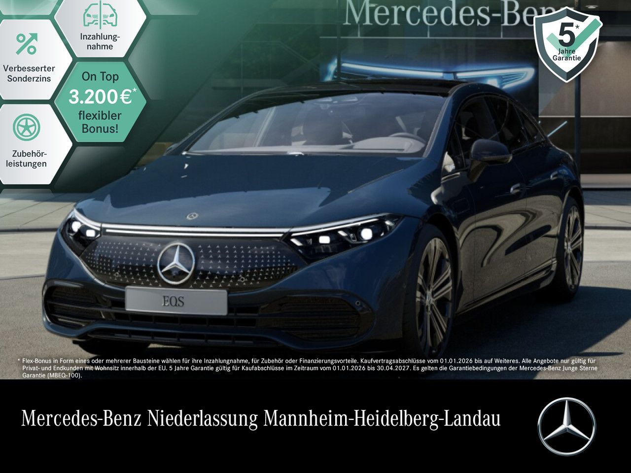 MERCEDES-BENZ EQS 580 4M ElecArt/Night/Hyper/HAL/Airm/Pano/360