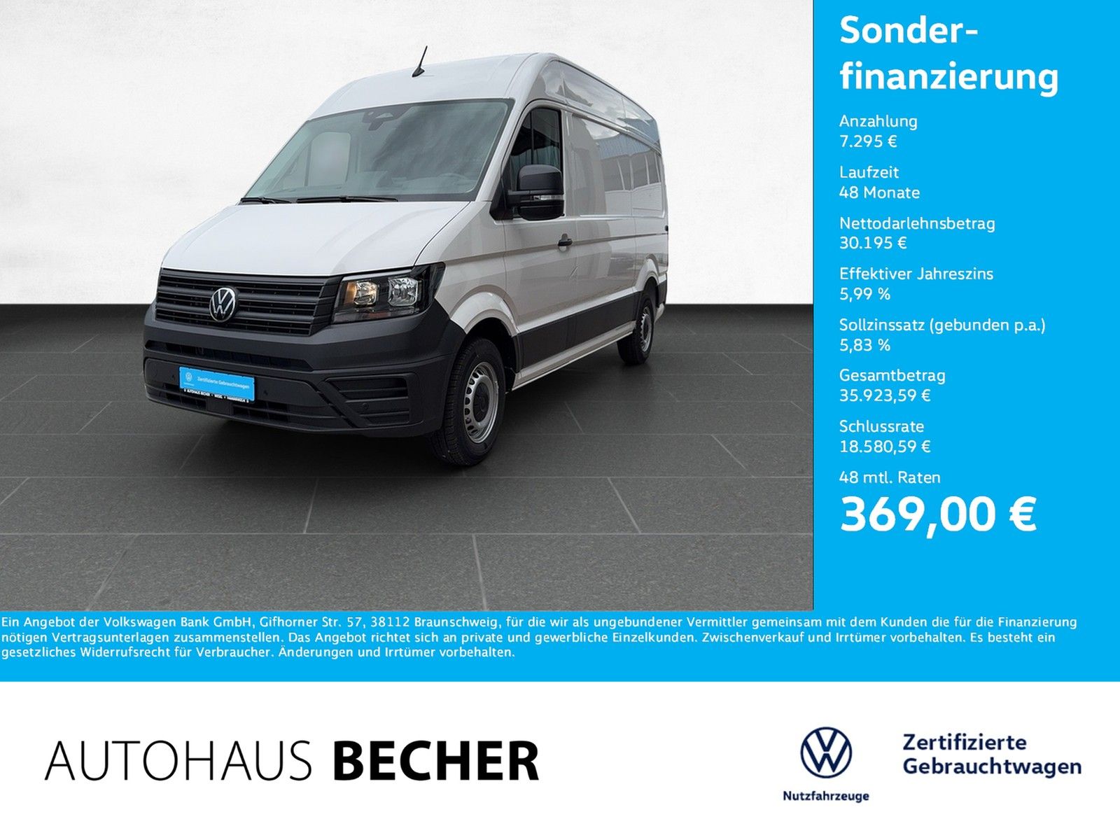 Volkswagen Crafter Kasten 2.0 TDI 6-Gang MR HD /AHK/Klima