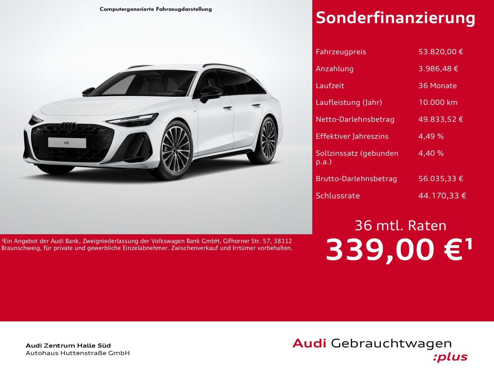 Audi A6 Avant TDI 2x S line MATRIX B&O HuD AHK 20"