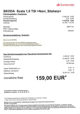 Fahrzeugabbildung Skoda Scala 1,0 TSI Ambition OPF >NAV/SmartLink/SHZ<