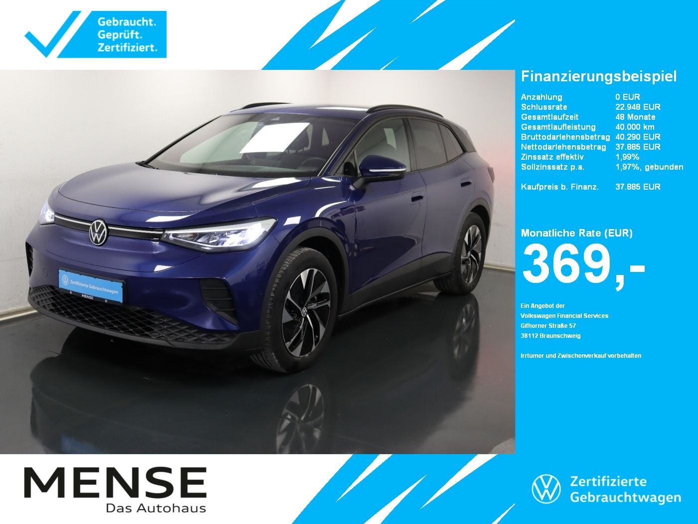 Volkswagen ID.4 Pro CarPlay|AHK|ACC|LED|Navi|Akustikglas|LM