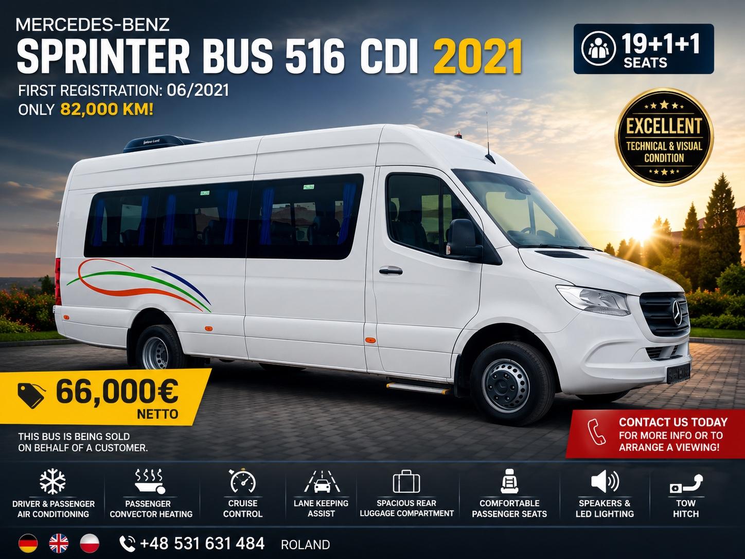 Mercedes-Benz Sprinter 516 / 19+1+1 / Aircondition