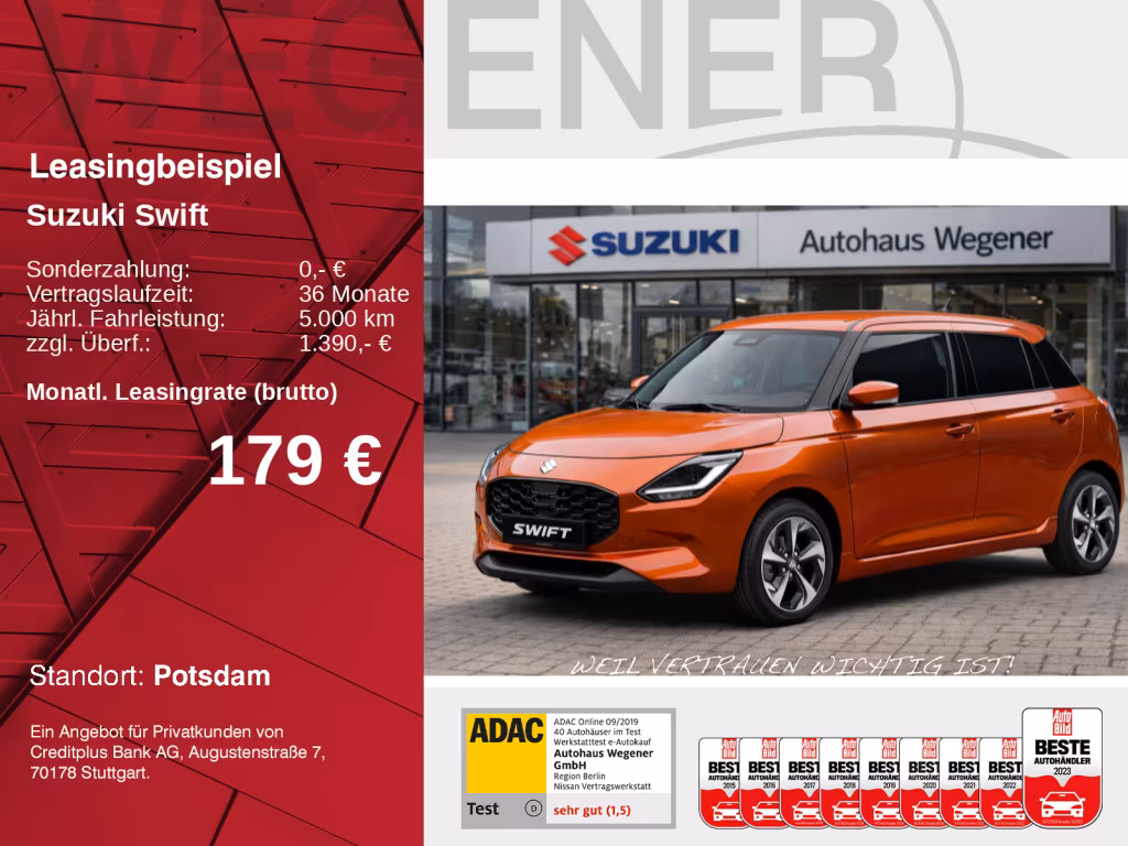 Suzuki Swift Comfort+ Hybrid AT - schon ab 179,-€ mtl.*