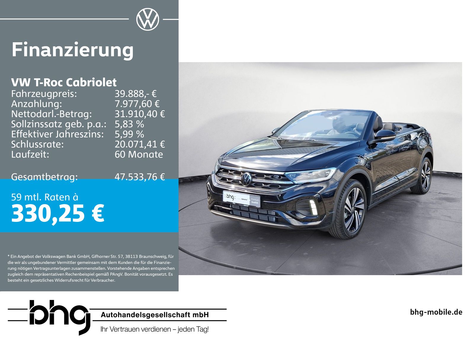 Volkswagen T-Roc Cabriolet R-Line 1.5 l TSI OPF 7-Gang-Dopp