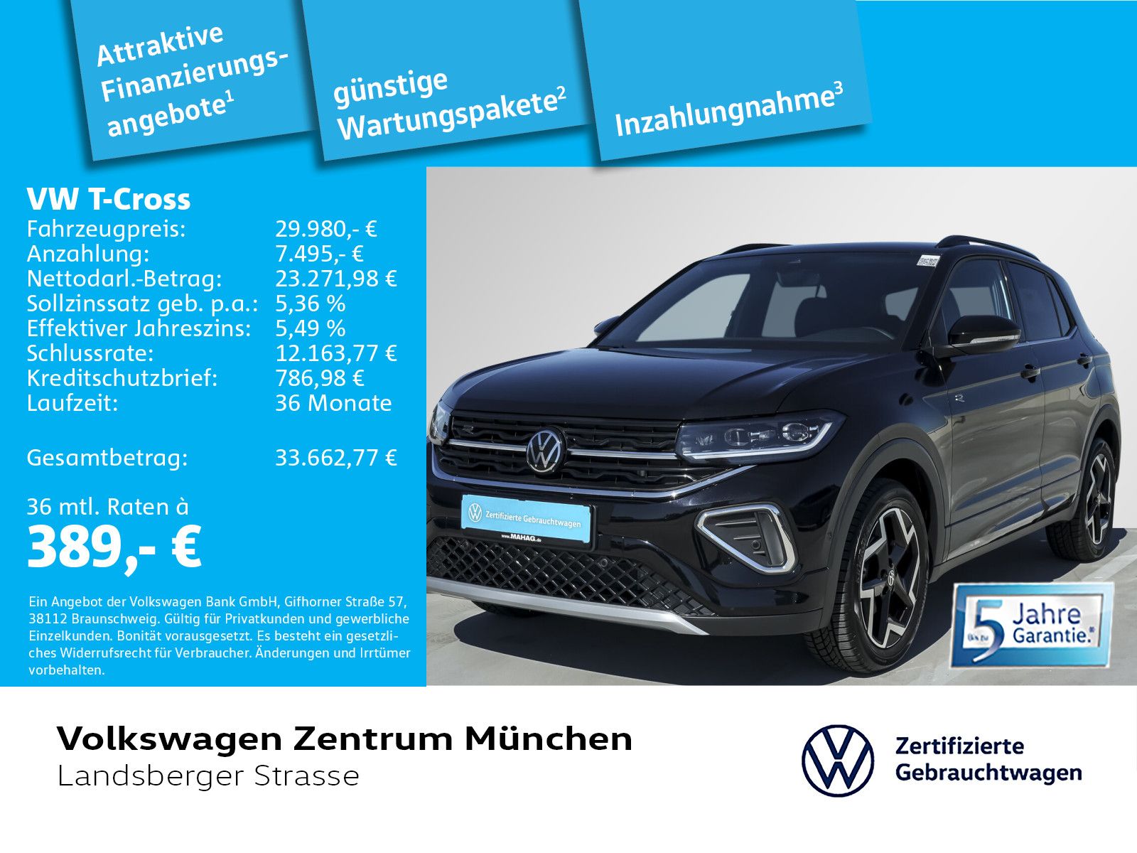 Volkswagen T-Cross R-Line 1.5 TSI AHK ACC IQ.Light Navi Par foto 2