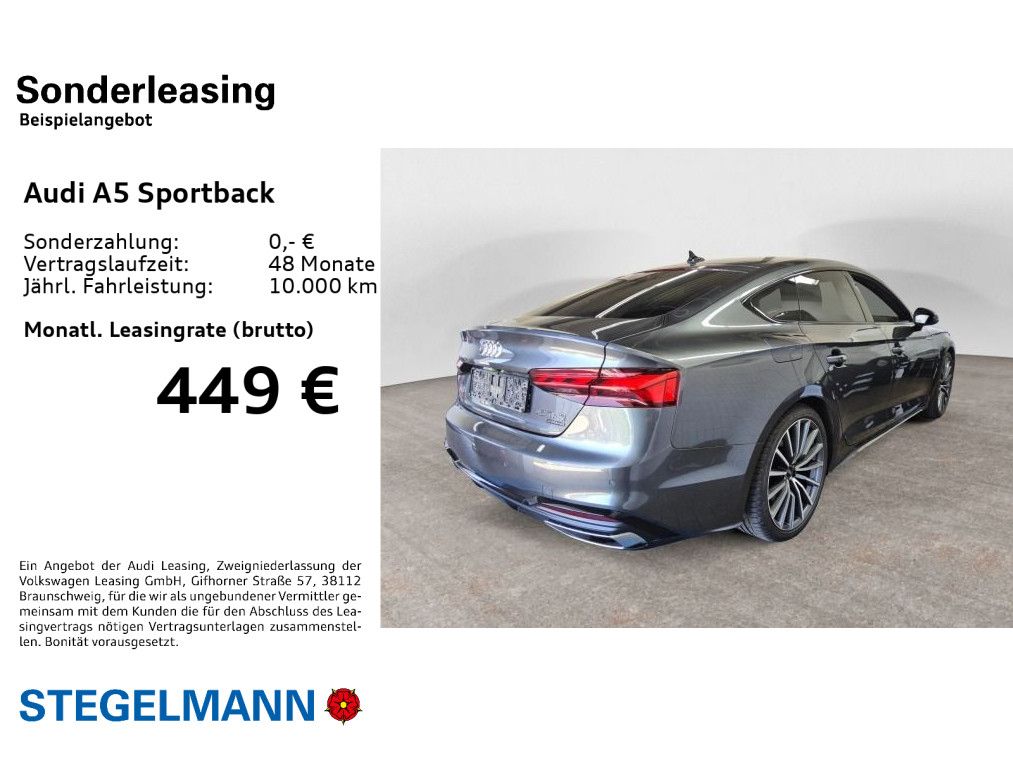Audi A5 Sportback 45 TFSI qu. S-Tronic S line Schwarz foto 3