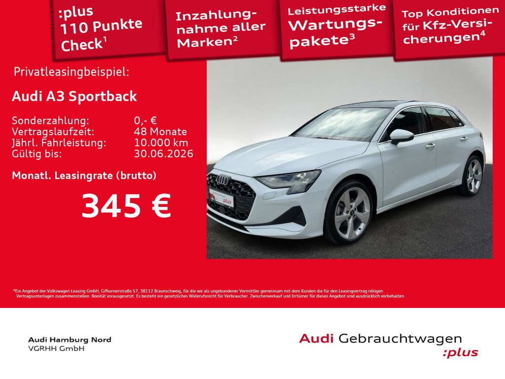 A3 Sportback 30 TFSI S tronic Standhzg Pano Navi