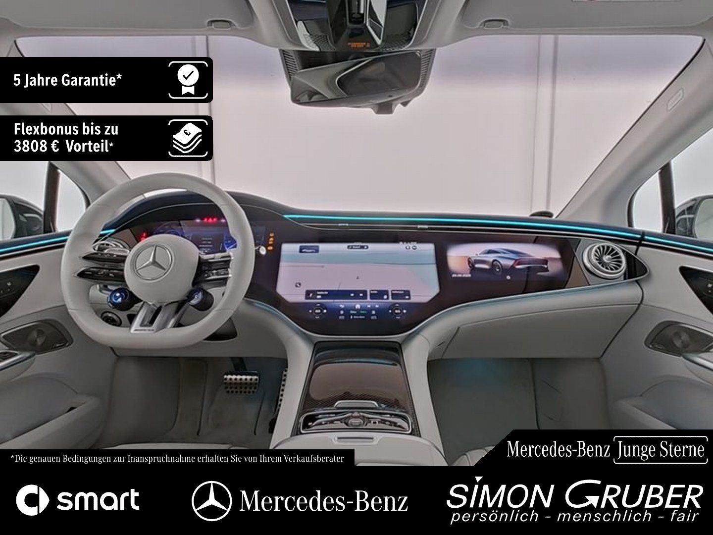 Fahrzeugabbildung Mercedes-Benz EQE 43 4M AMG Night Hyper Pano Carbon Nappa TV