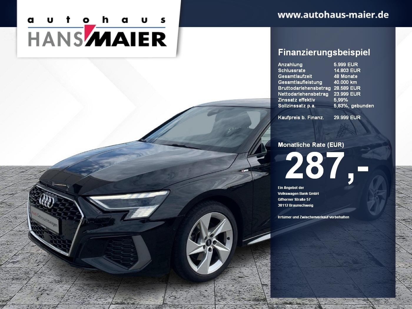 Audi A3 Sportback TFSI quattro S line Leder Pano LED