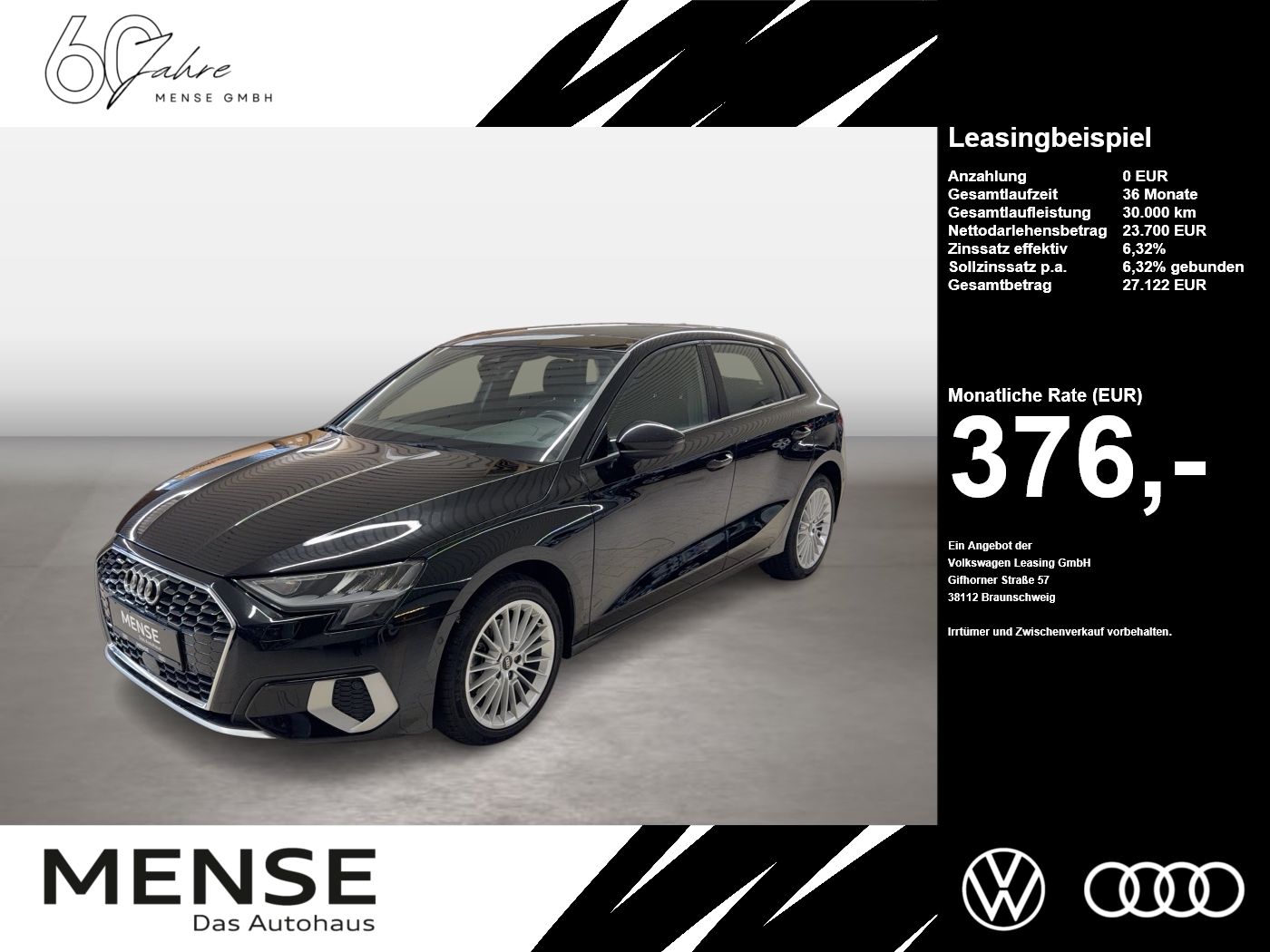 Audi A3 Sportback 35 TDI S tronic Advanced B&O Pano A