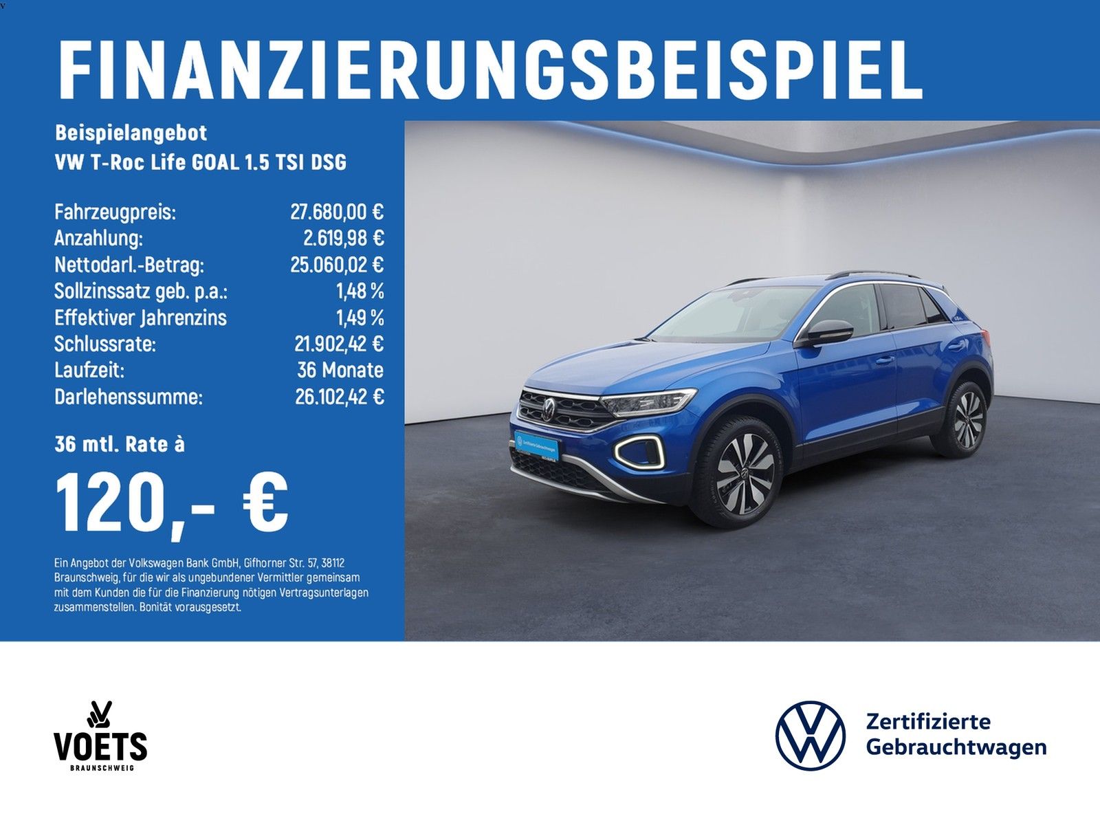 Volkswagen T-Roc Life GOAL 1.5 TSI DSG LED+RearView+Navi