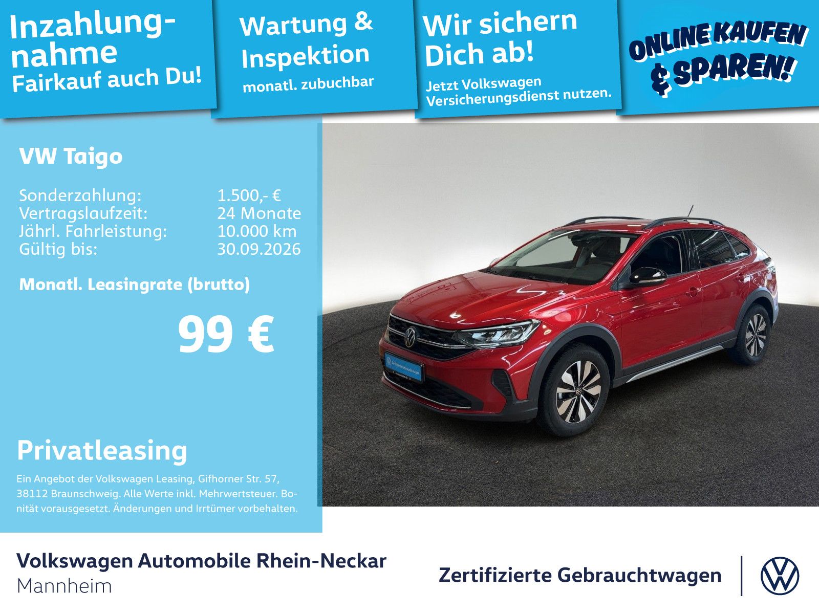 Volkswagen Taigo 1.0 TSI GOAL LED Navi Einparkhilfe UVM