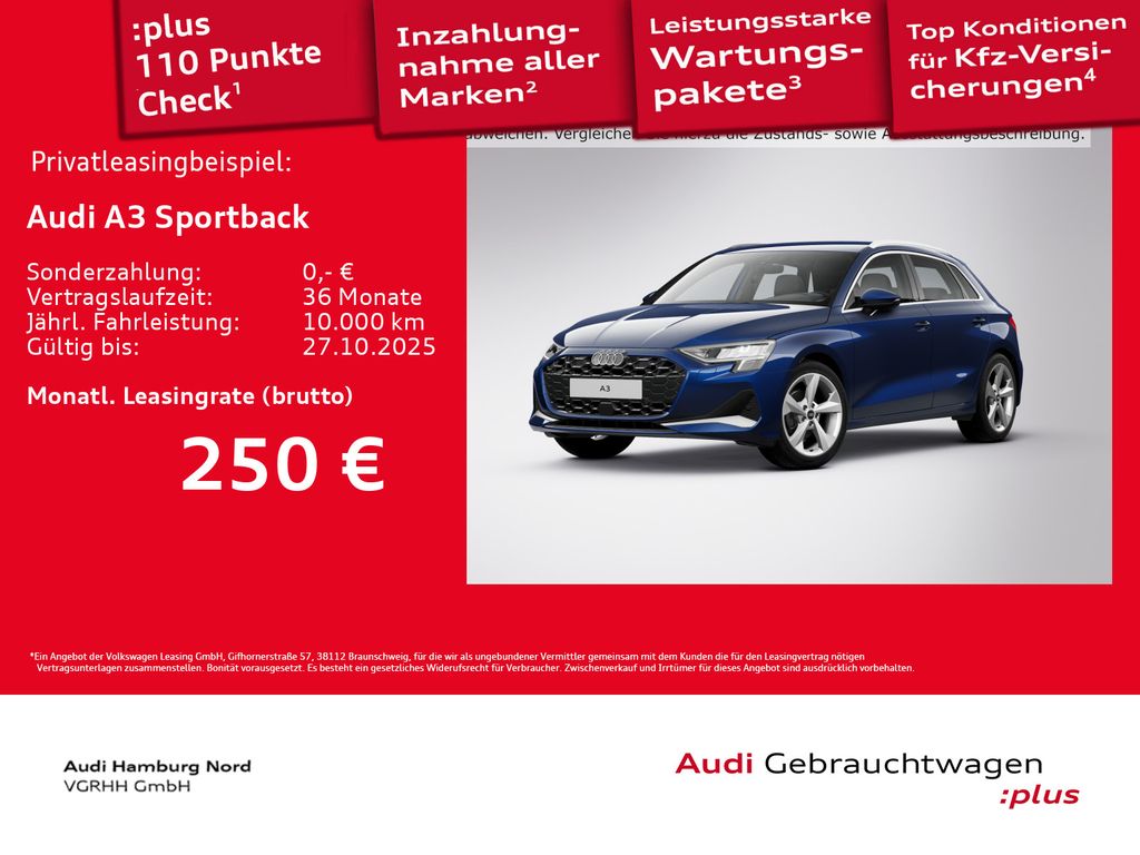A3 Sportback 30 TFSI S tronic Navi Kamera ACC