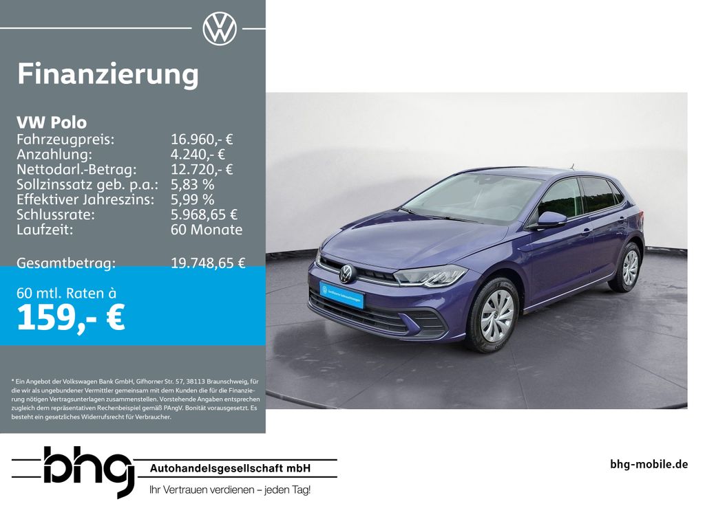 Polo Life 1,0 l   5-Gang Sitzheizung Kamera