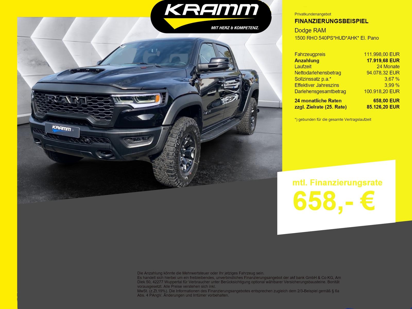 Dodge RAM 1500 RHO 540PS*HUD*AHK* El. Pano