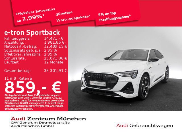 AUDI e-tron Sportback 55 qu. S line B&amp;O/Luftfed./HuD/