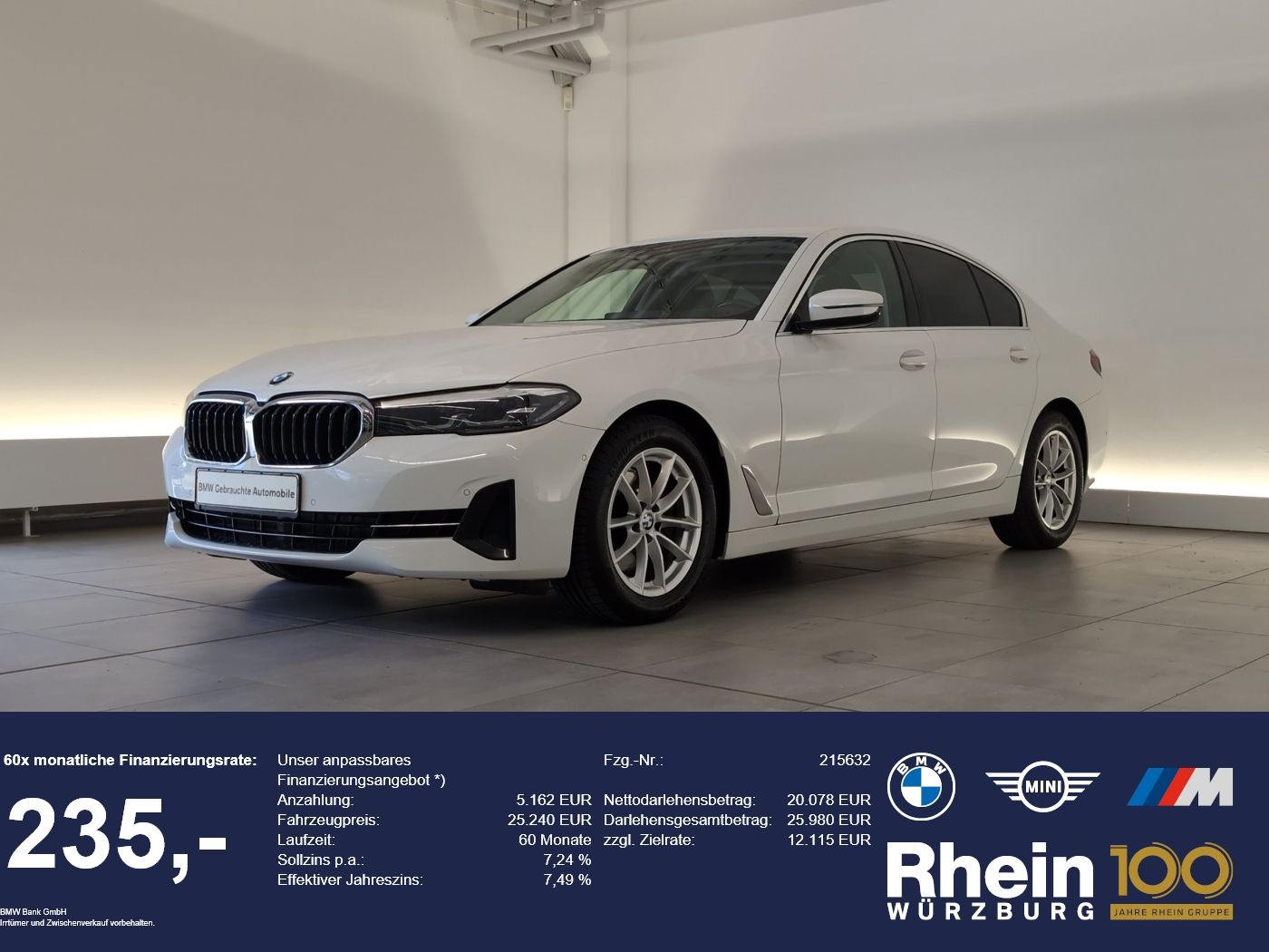 BMW 520d Limousine Navi/LED/RFK/HuD/DAB/SLI Navi/LED